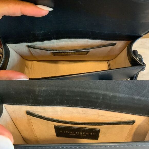 Strathberry Nano Tote - Black leather mini bag crossbody - Picture 7 of 15